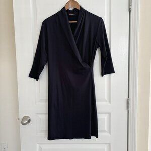 J. McLaughlin Dress Panama Faux Wrap Black